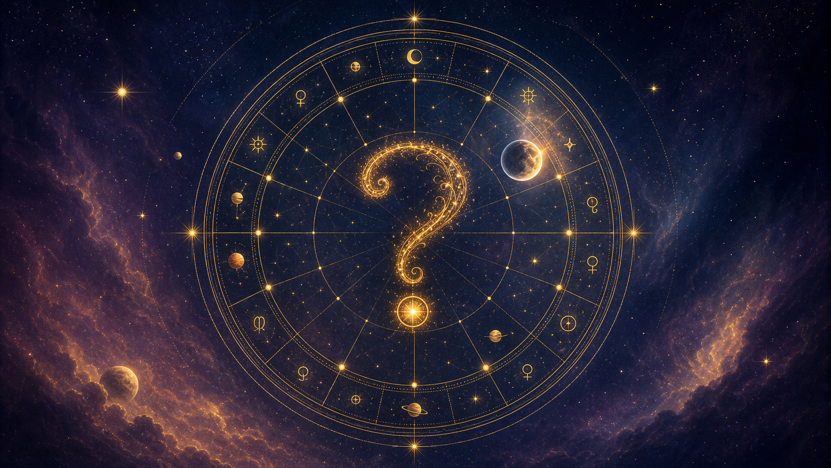Golden celestial Horary Astrology artwork